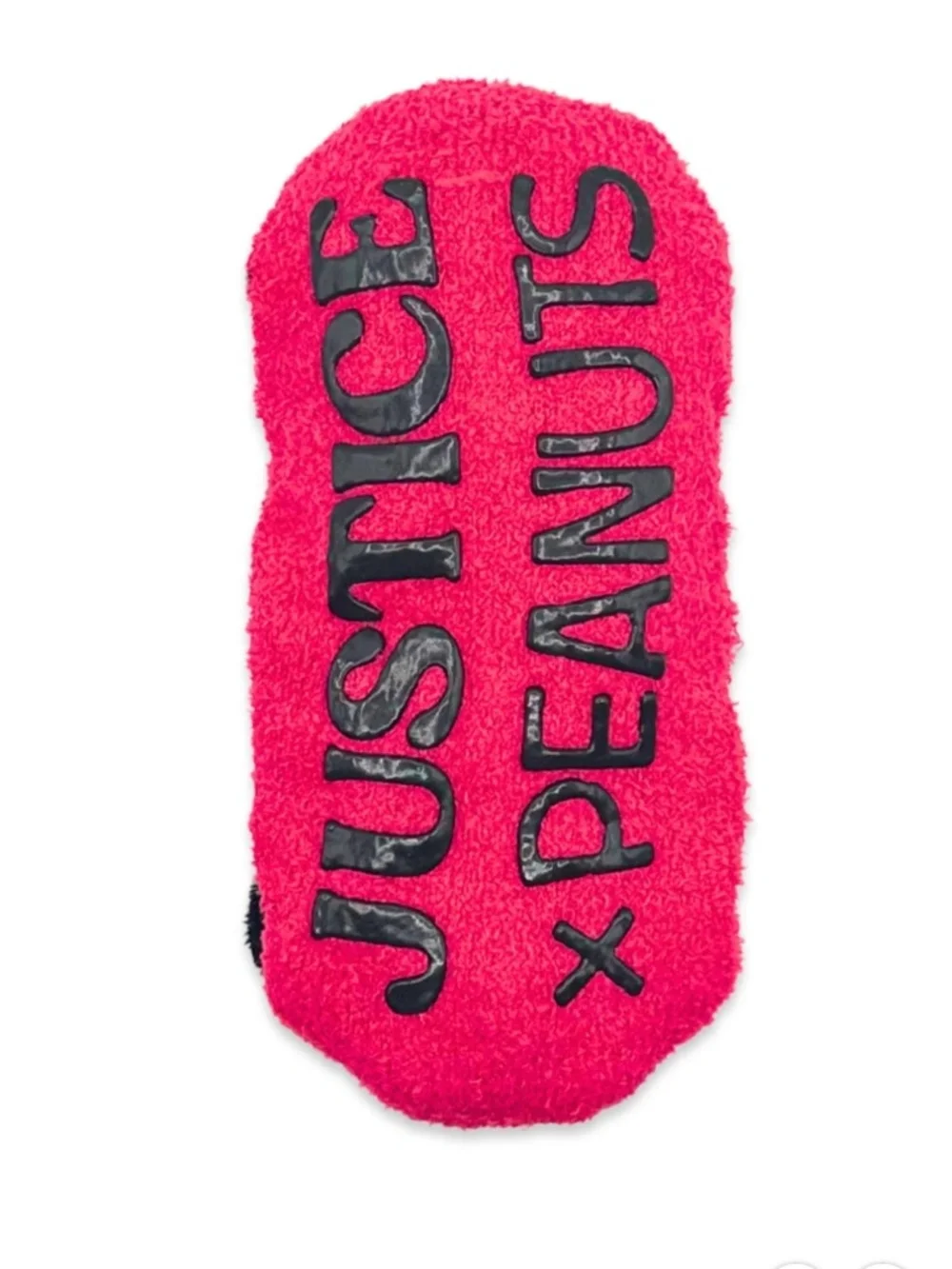 Peanuts Snoopy Girls Justice Pink Slipper Socks 1 PR Size S/M NWT
